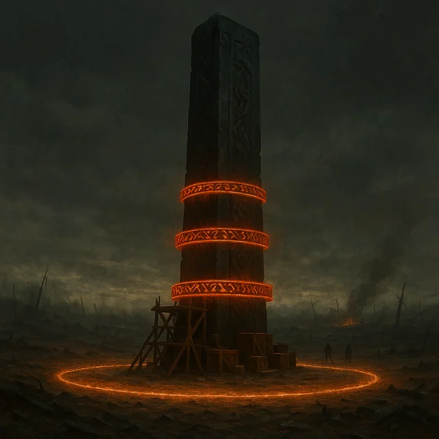 A territory pillar claiming ground