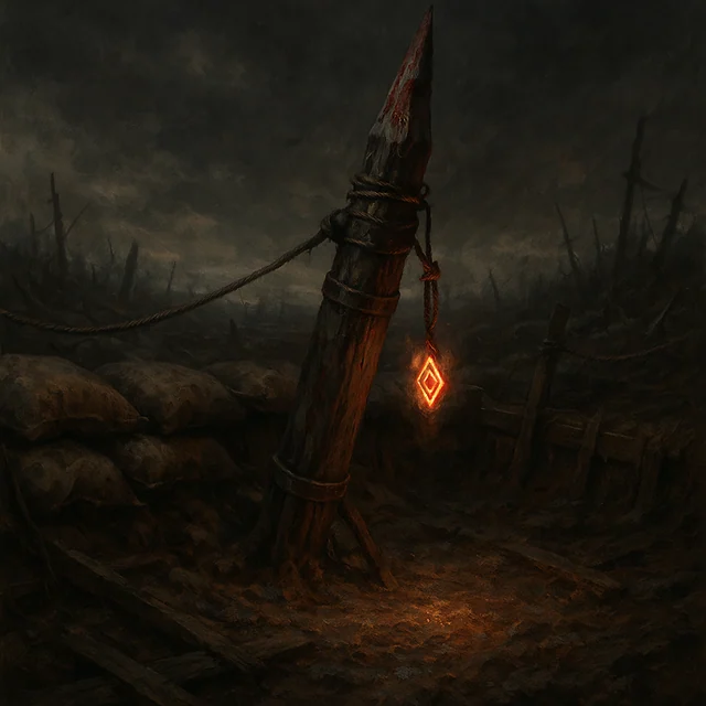 A forward spike planted at the front line